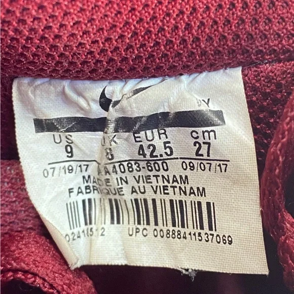 Nike Air Force 1 Low Team Red Sneakers Shoes AA4083-600; Men’s Sz 9 — Excellent! - Picture 2 of 15